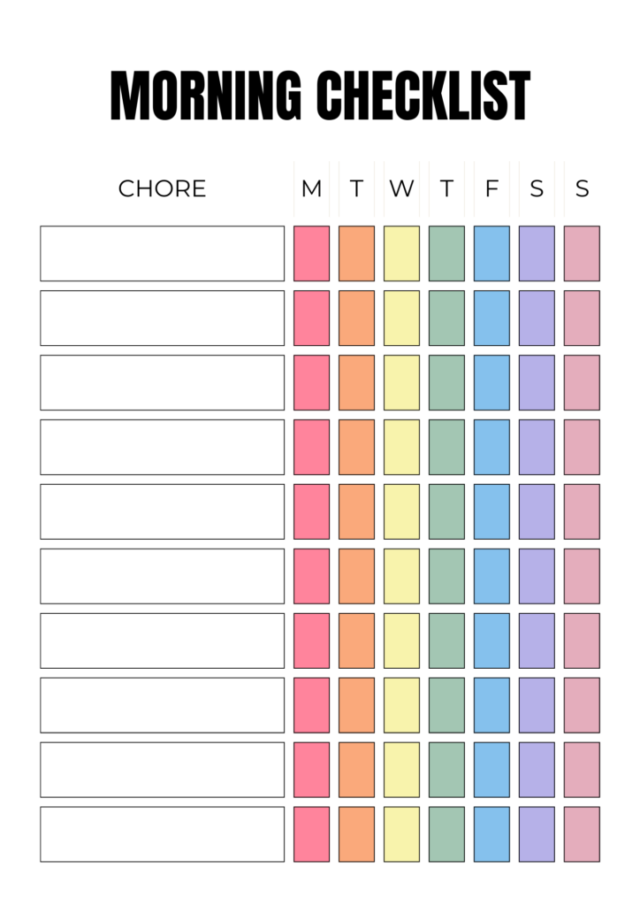 FREE MORNING ROUTINE CHECKLIST PDF