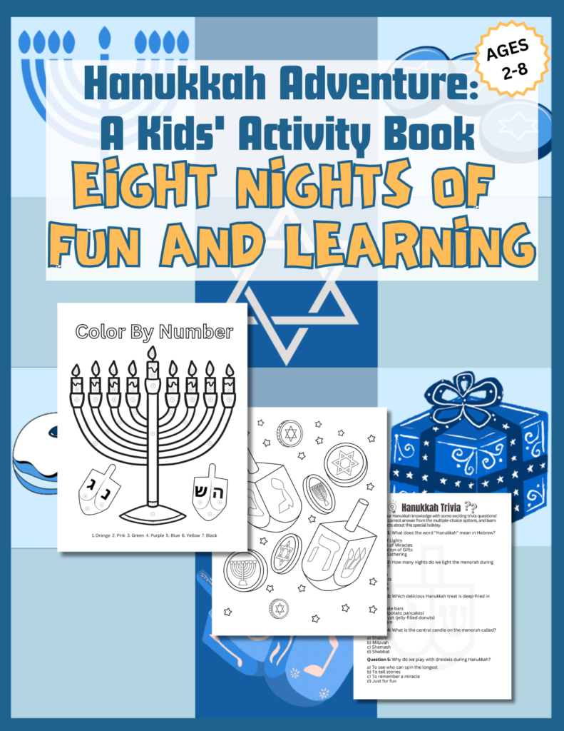 Hanukkah activity book for kids ages 2-8
